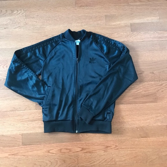 Old School Vintage Adidas Black Track Suit Jacket Size Small (XS) - Picture 1 of 15